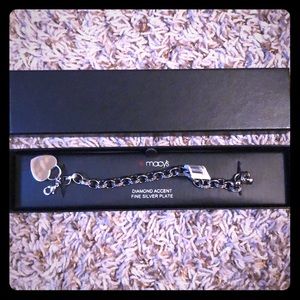 Sterling silver and diamond bracelet